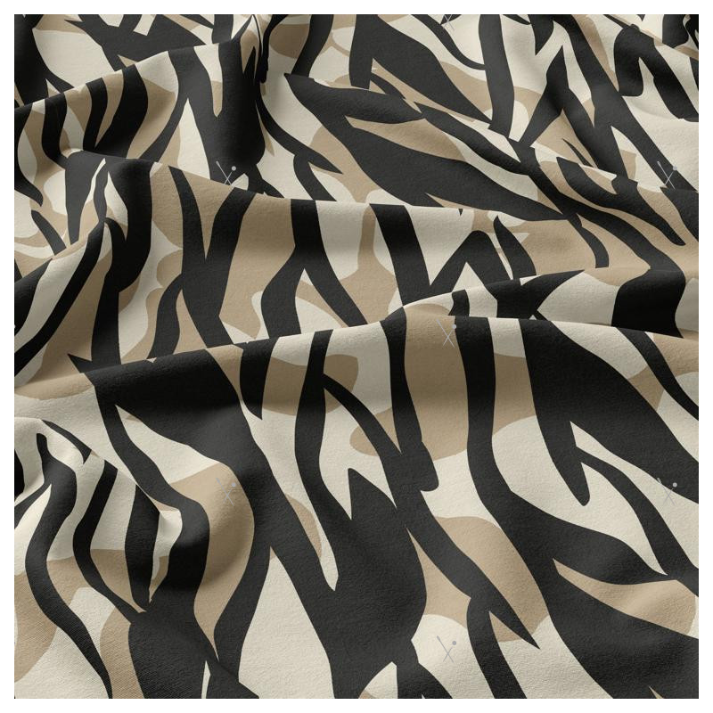 Printed Viscose TIGA Linen / Black